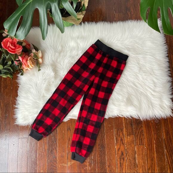 Boys Buffalo Plaid Fleece Lounge Pants Size Small 6/7 - Picture 1 of 5